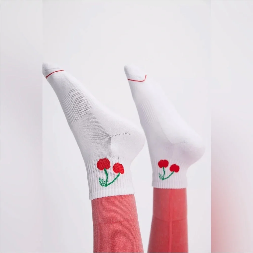 Free People Fruity Frolic Cherry Ankle Socks